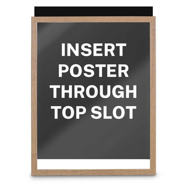 United Visual Products Drop-In Shadowbox, 12"x18", Light Oak/Medi UVSB1218-LTOAK-MEDGRY - main